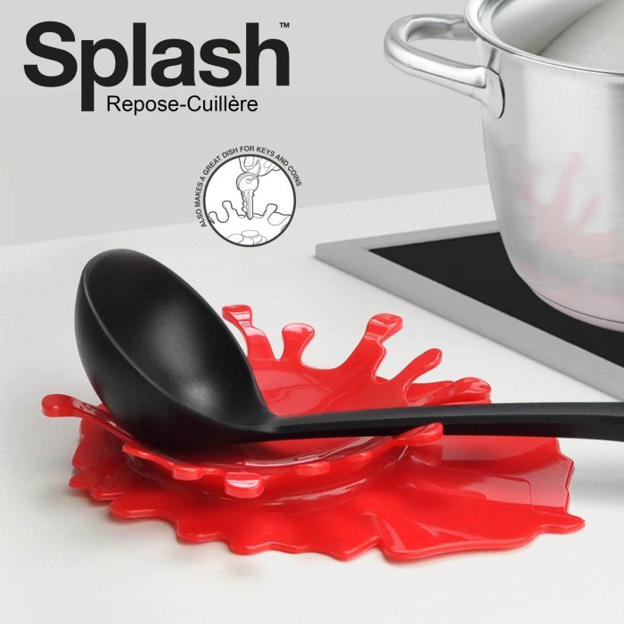 Repose cuillère design Splash en forme de tâche de sauce tomate